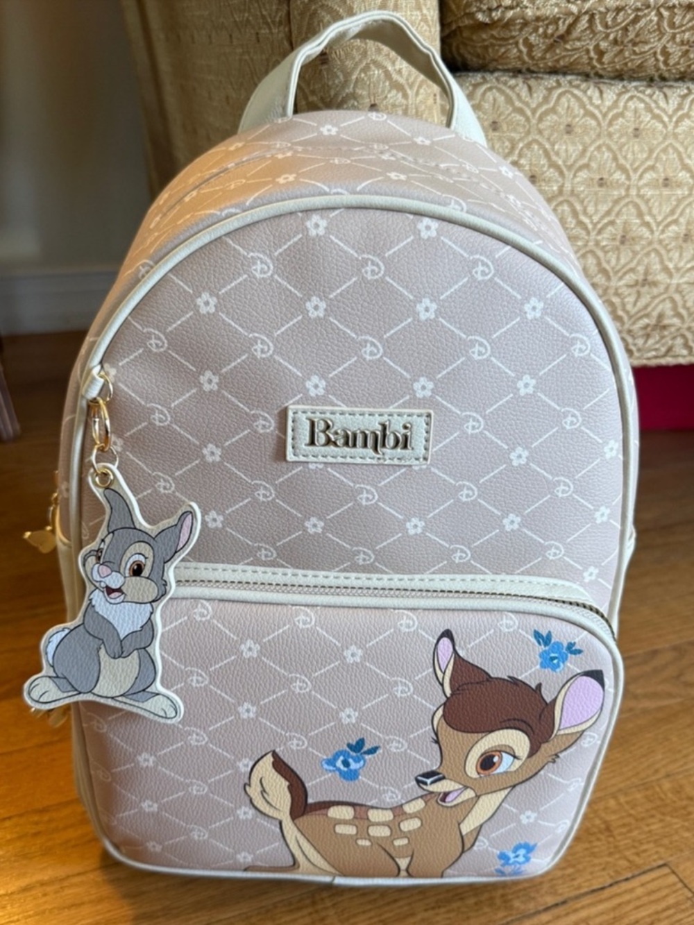 Disney Classics Beige Brown Bambi Deer Backpack Bag NWT - Picture 1 of 2